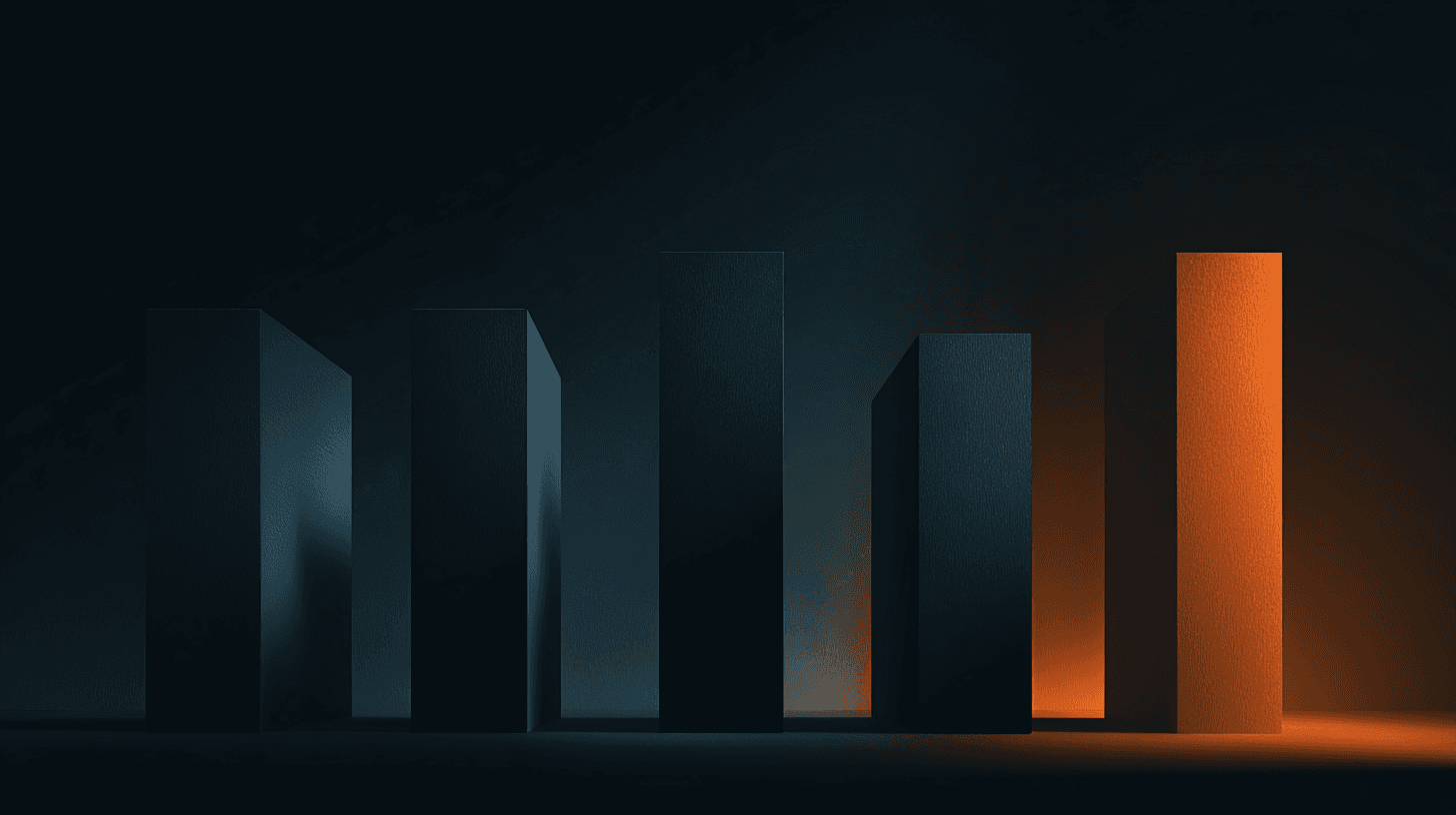 Diagonal orange-on-navy pattern representing the picks-and-shovels theme
