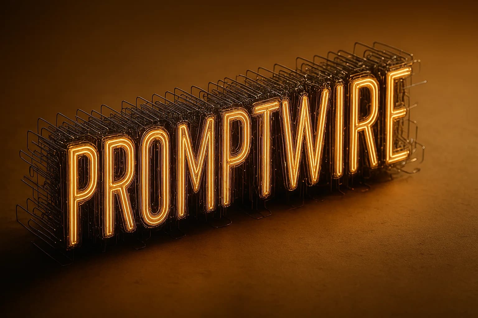 A wireframed lightbulb rendered as a promptwire — the original Promptwire mark